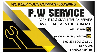 PW Service on site repairs to forklift small trucks hydraulics tail lifts.